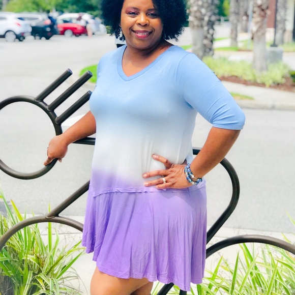 Tri-Color Flow Mini Dress - Picture 3 of 3